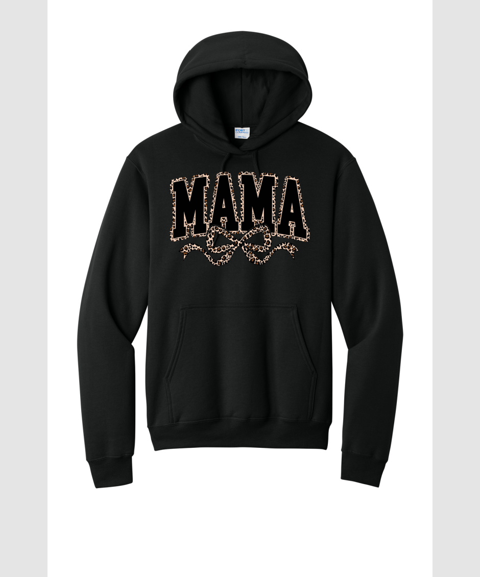 MAMA LEOPARD - Port & Co™ Core Fleece Pullover HOODED Sweatshirt