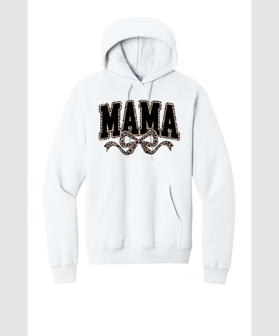 MAMA LEOPARD - Port & Co™ Core Fleece Pullover HOODED Sweatshirt