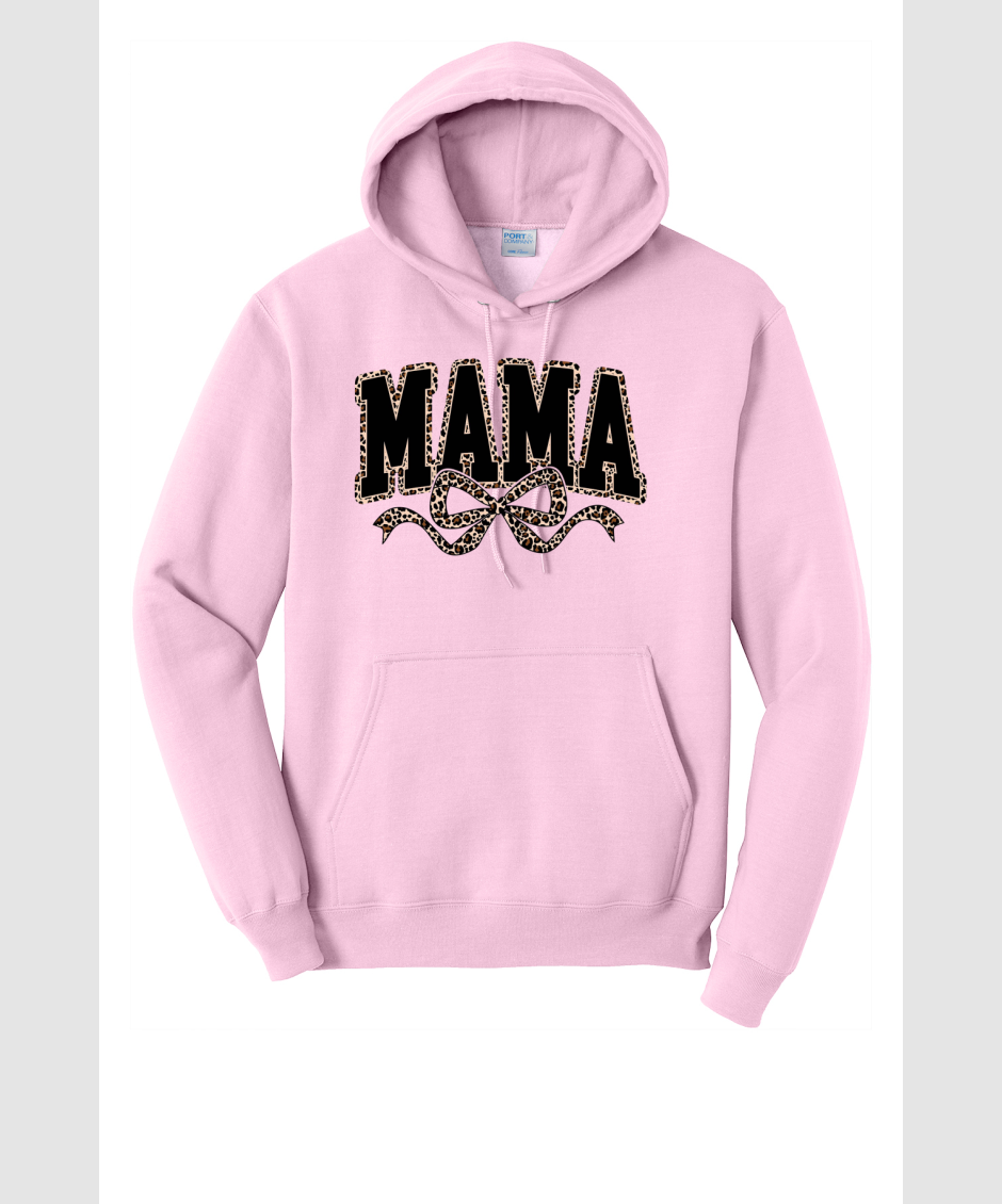 MAMA LEOPARD - Port & Co™ Core Fleece Pullover HOODED Sweatshirt