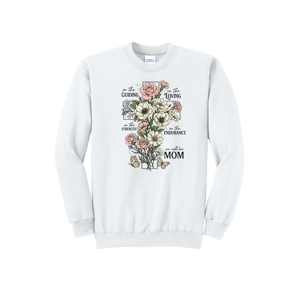 MOM CROSS - Port & Co™ Core Fleece Pullover Crew Neck Sweatshirt