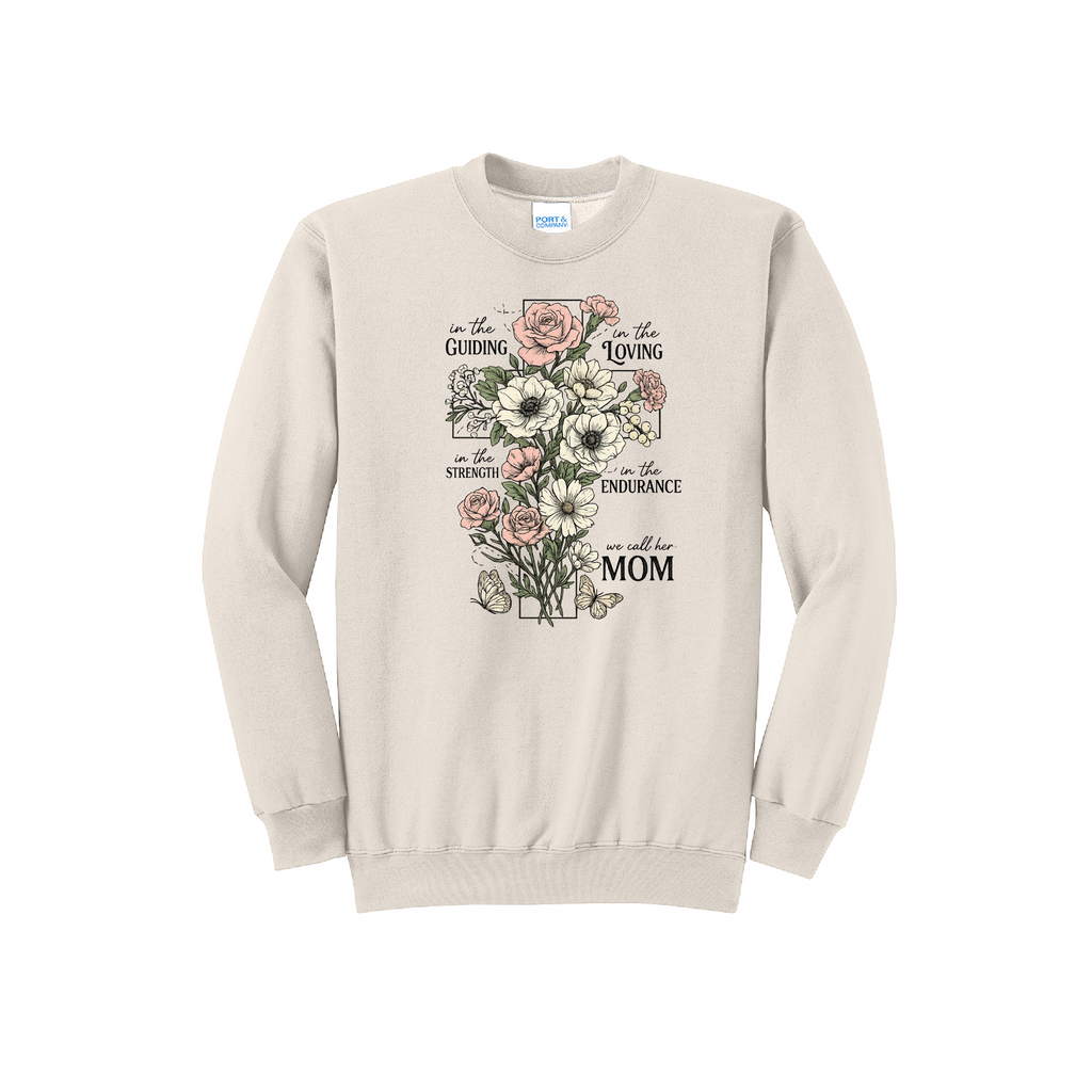 MOM CROSS - Port & Co™ Core Fleece Pullover Crew Neck Sweatshirt