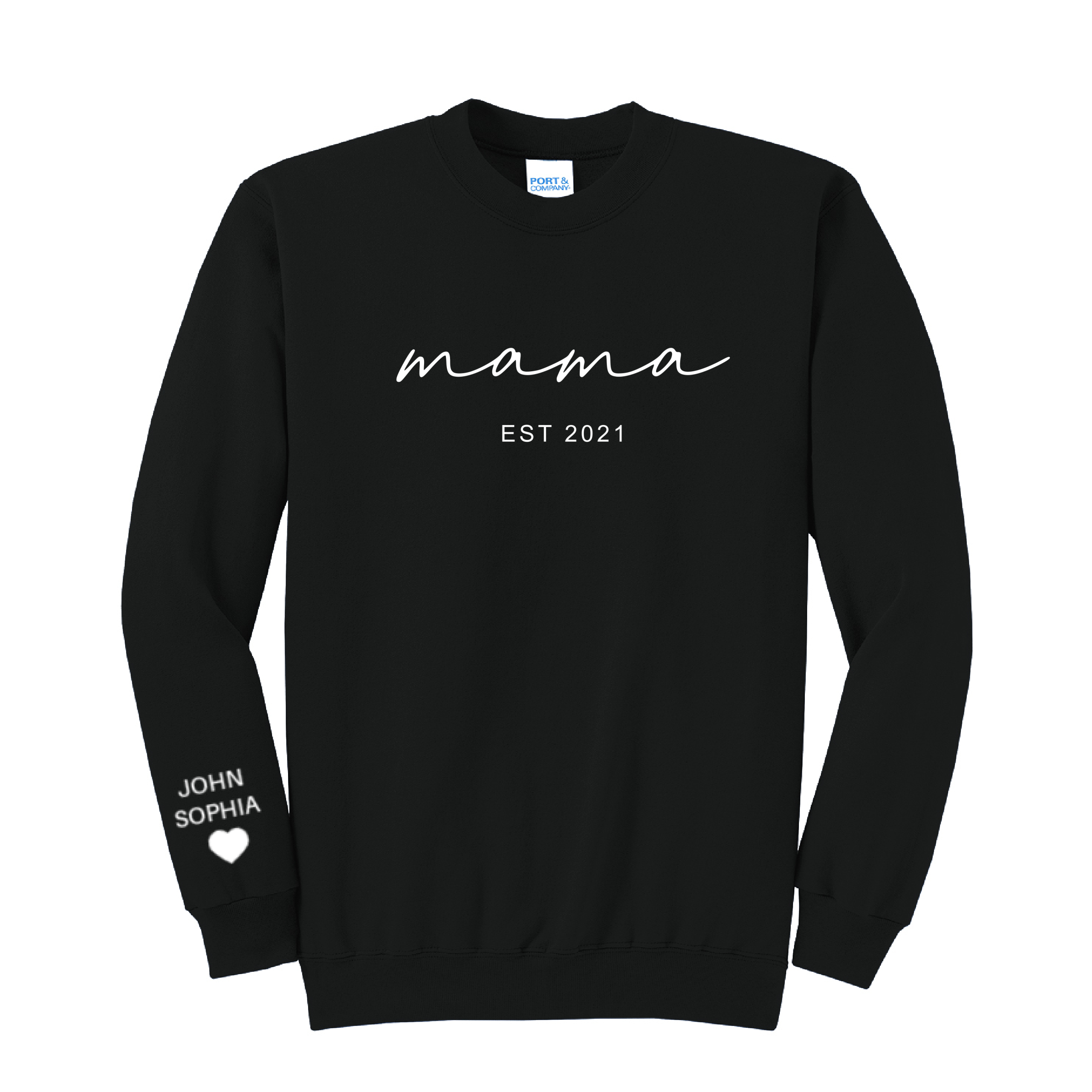 MAMA ESTABLISHED - Port & Co™ Core Fleece Pullover Crew Neck Sweatshirt