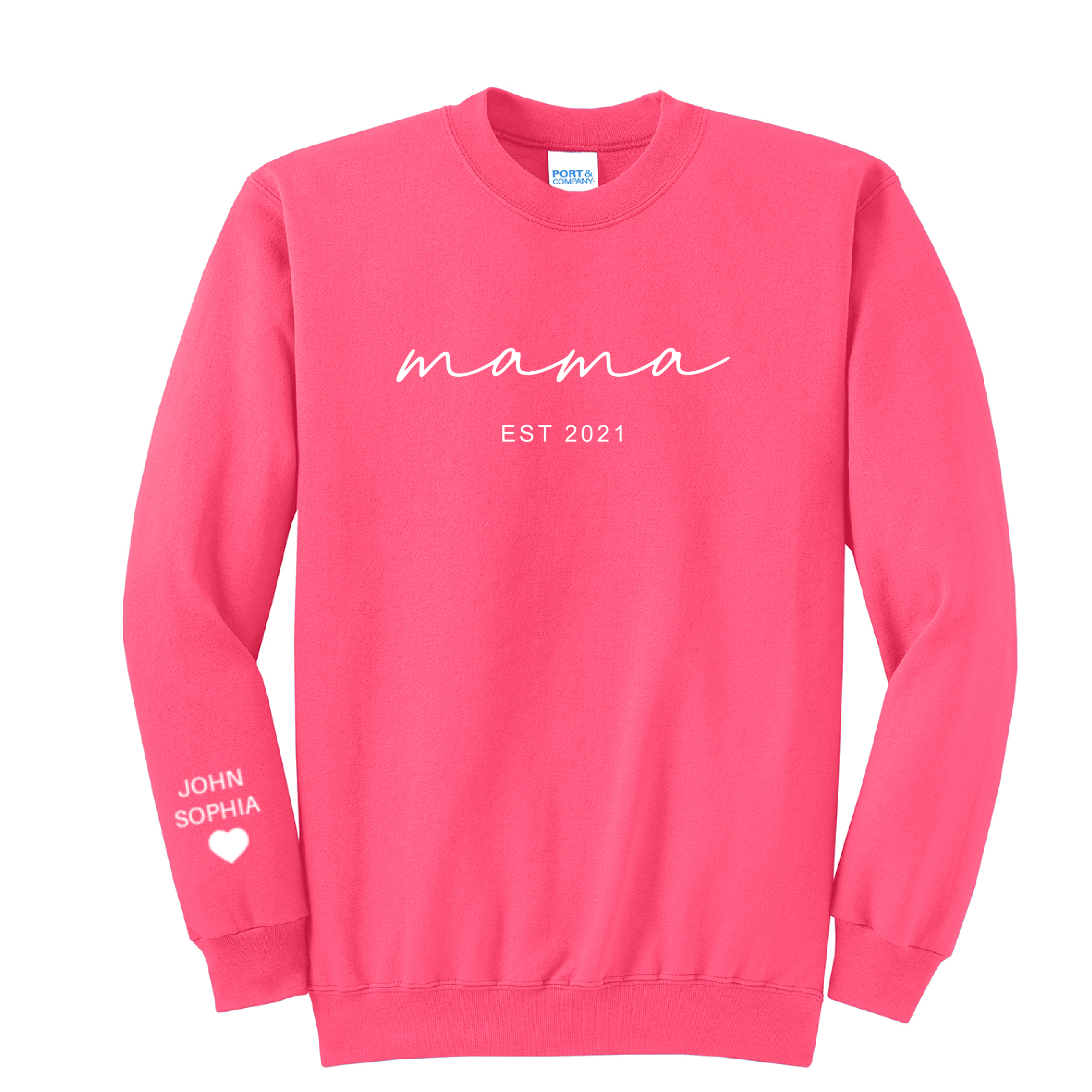 MAMA ESTABLISHED - Port & Co™ Core Fleece Pullover Crew Neck Sweatshirt