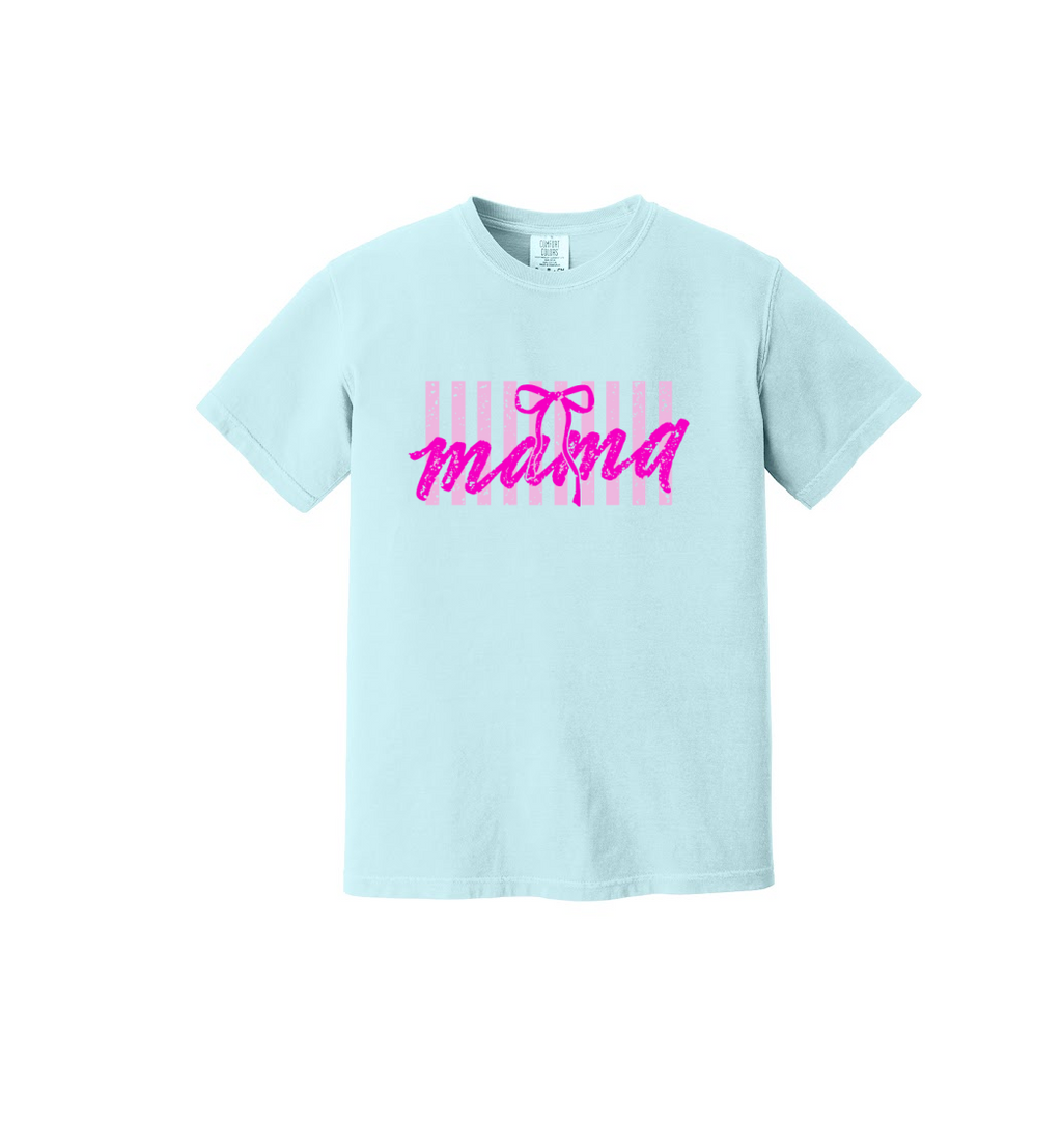 MAMA PINK STRIPES - Comfort Colors® Heavyweight Ring Spun Tee 1717