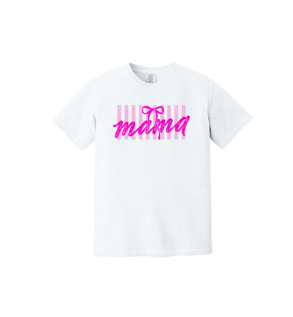 MAMA PINK STRIPES - Comfort Colors® Heavyweight Ring Spun Tee 1717