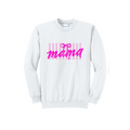 MAMA pink stripes - Port & Co™ Core Fleece Pullover Crew Neck Sweatshirt