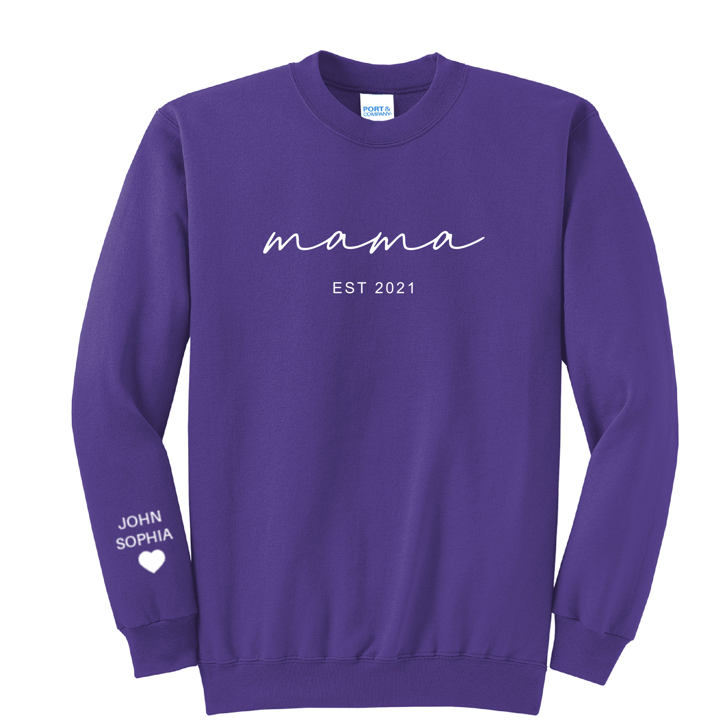 MAMA ESTABLISHED - Port & Co™ Core Fleece Pullover Crew Neck Sweatshirt