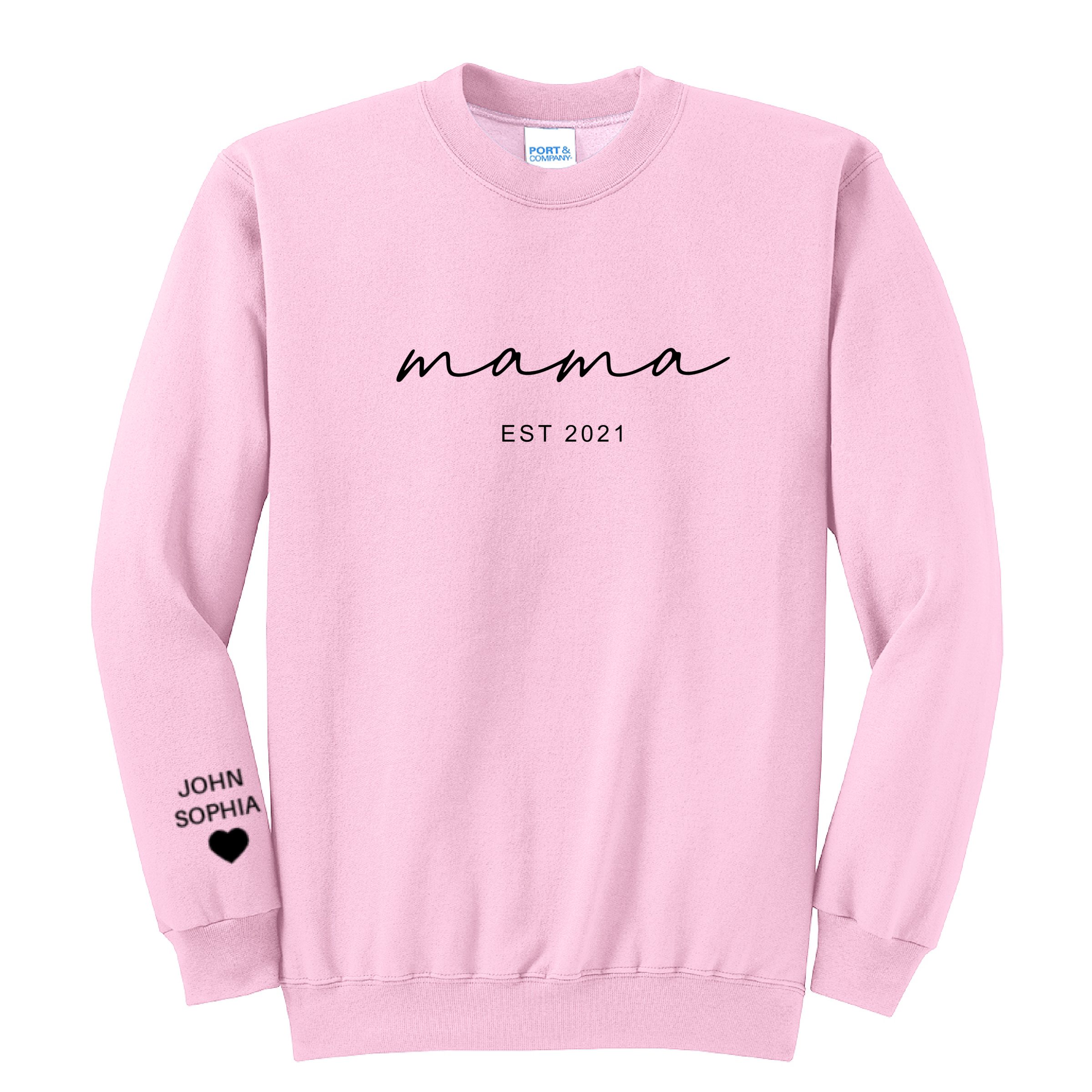 MAMA ESTABLISHED - Port & Co™ Core Fleece Pullover Crew Neck Sweatshirt