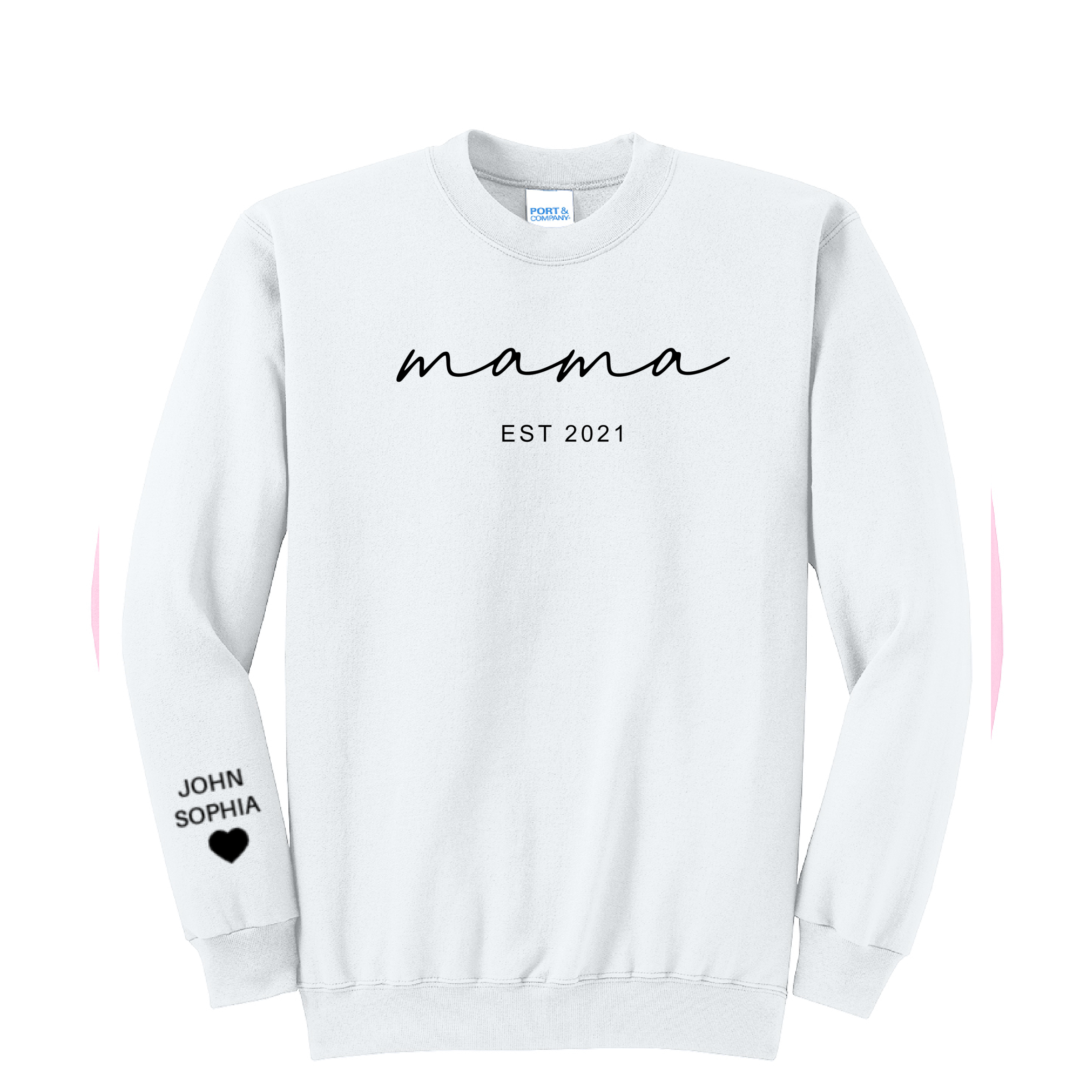 MAMA ESTABLISHED - Port & Co™ Core Fleece Pullover Crew Neck Sweatshirt