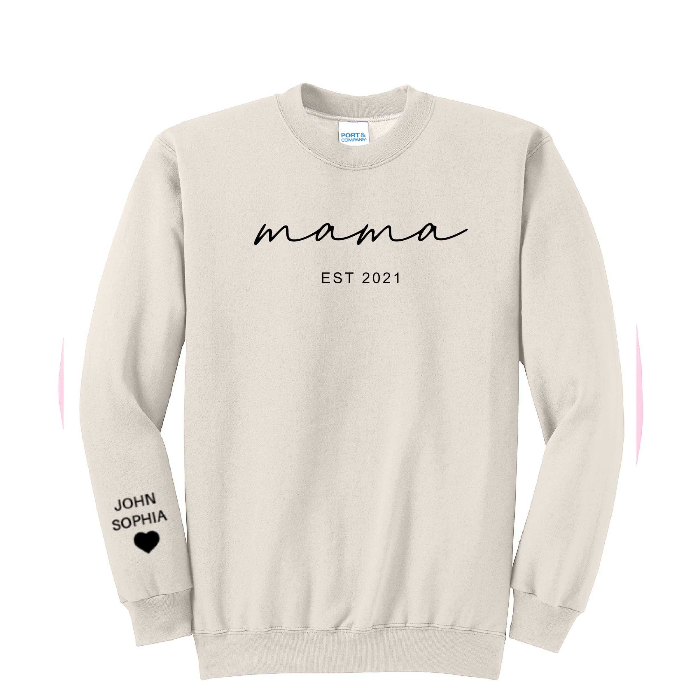 MAMA ESTABLISHED - Port & Co™ Core Fleece Pullover Crew Neck Sweatshirt