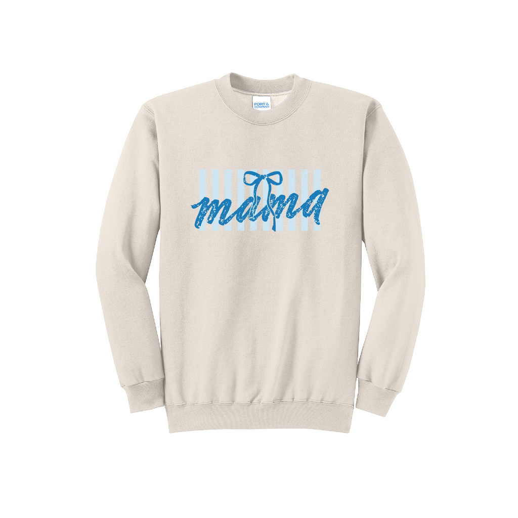 MAMA blue stripes - Port & Co™ Core Fleece Pullover Crew Neck Sweatshirt (Copy)