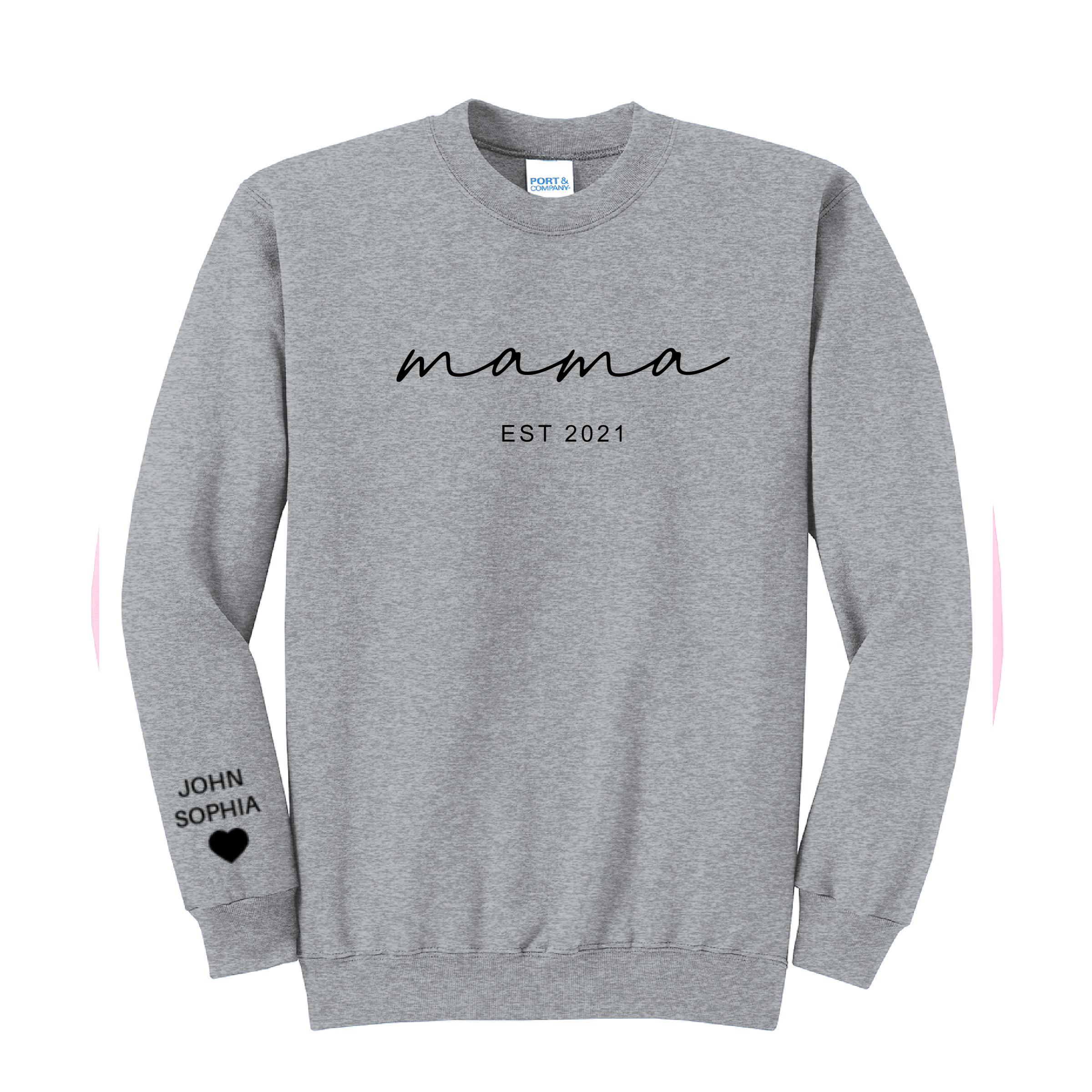 MAMA ESTABLISHED - Port & Co™ Core Fleece Pullover Crew Neck Sweatshirt