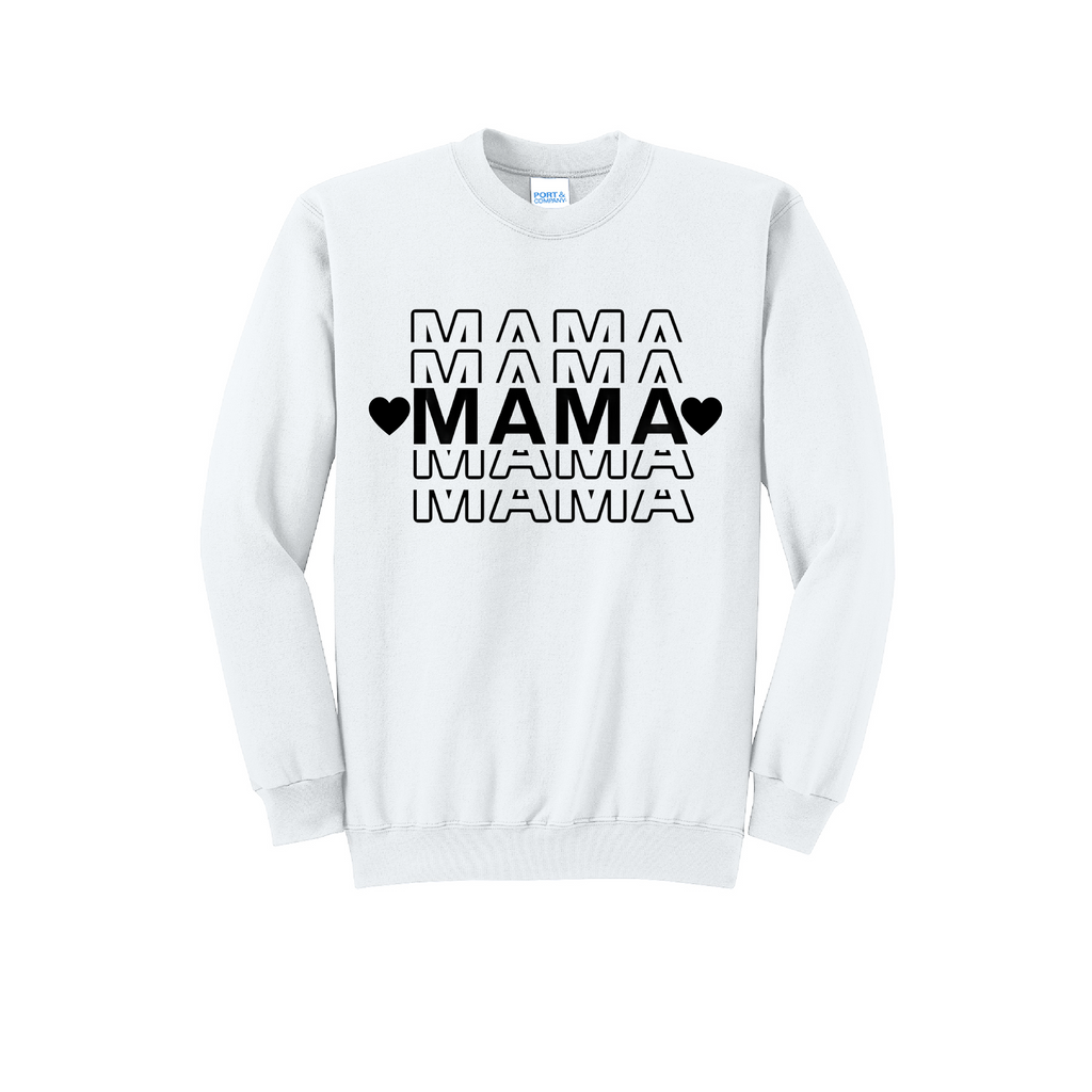 MAMA STACKED- Port & Co™ Core Fleece Pullover Crew Neck Sweatshirt
