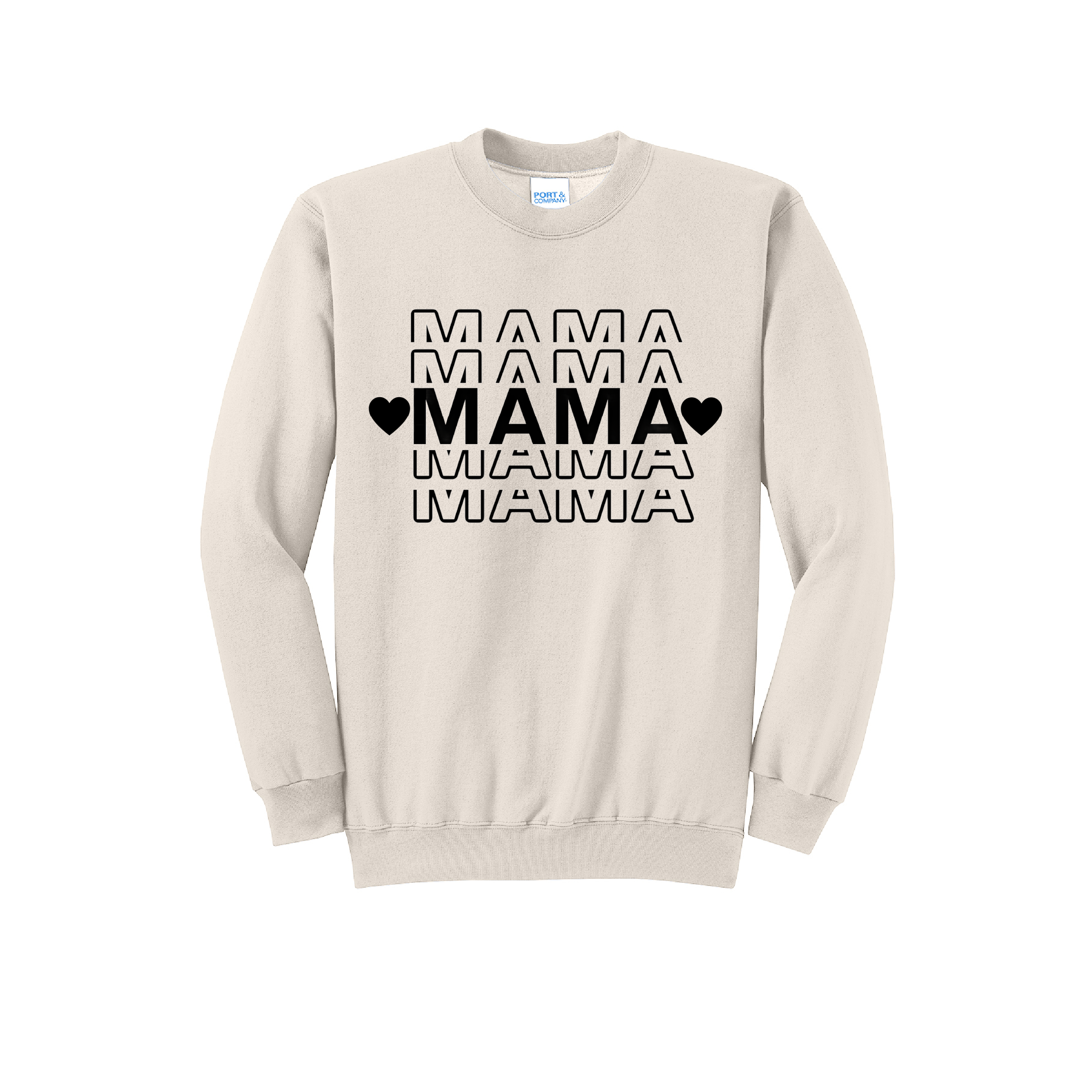 MAMA STACKED- Port & Co™ Core Fleece Pullover Crew Neck Sweatshirt