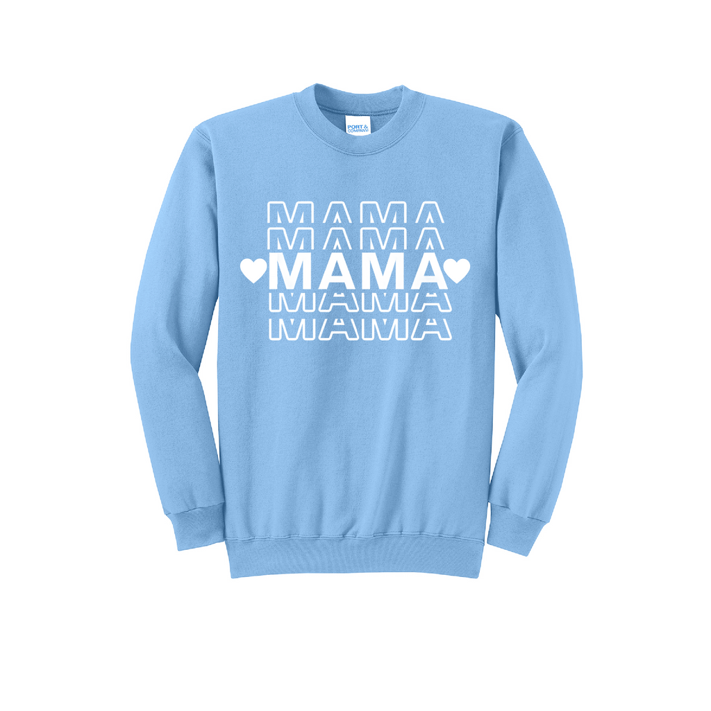 MAMA STACKED- Port & Co™ Core Fleece Pullover Crew Neck Sweatshirt