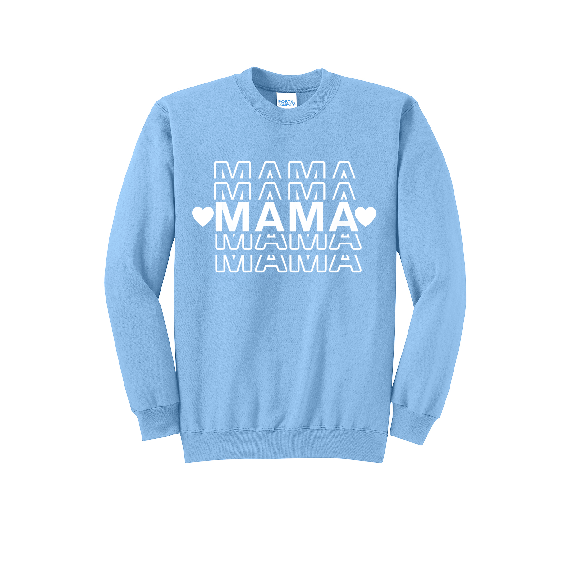 MAMA STACKED- Port & Co™ Core Fleece Pullover Crew Neck Sweatshirt