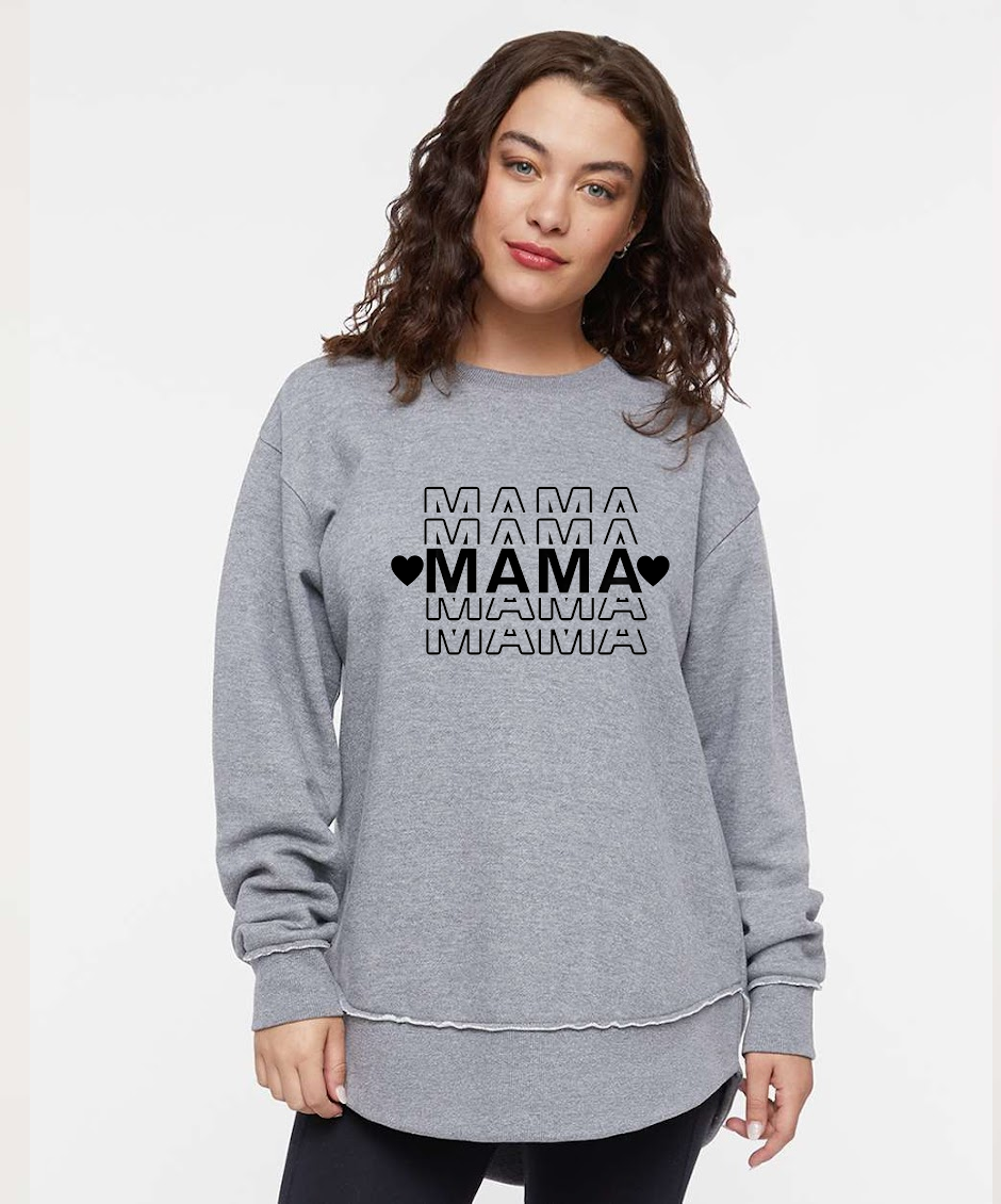 MAMA STACKED - Women's Weekend Fleece Crewneck Sweatshirt - LAT 3525