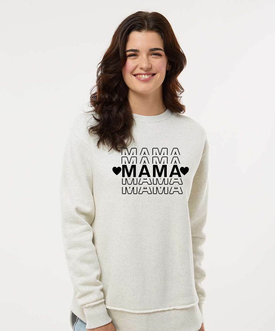 MAMA STACKED - Women's Weekend Fleece Crewneck Sweatshirt - LAT 3525