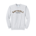 SOFTBALL LEOPARD - Port & Co™ Core Fleece Pullover CREW NECK Sweatshirt