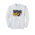 SOFTBALL RETRO - Port & Co™ Core Fleece Pullover CREW NECK Sweatshirt