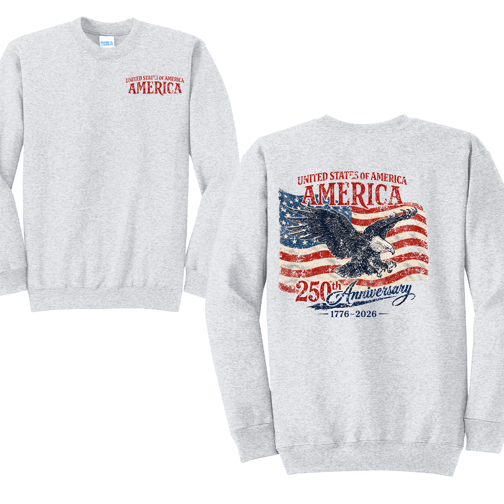 AMERICA 250- Port & Co™ Core Fleece Pullover CREW Sweatshirt (Copy)