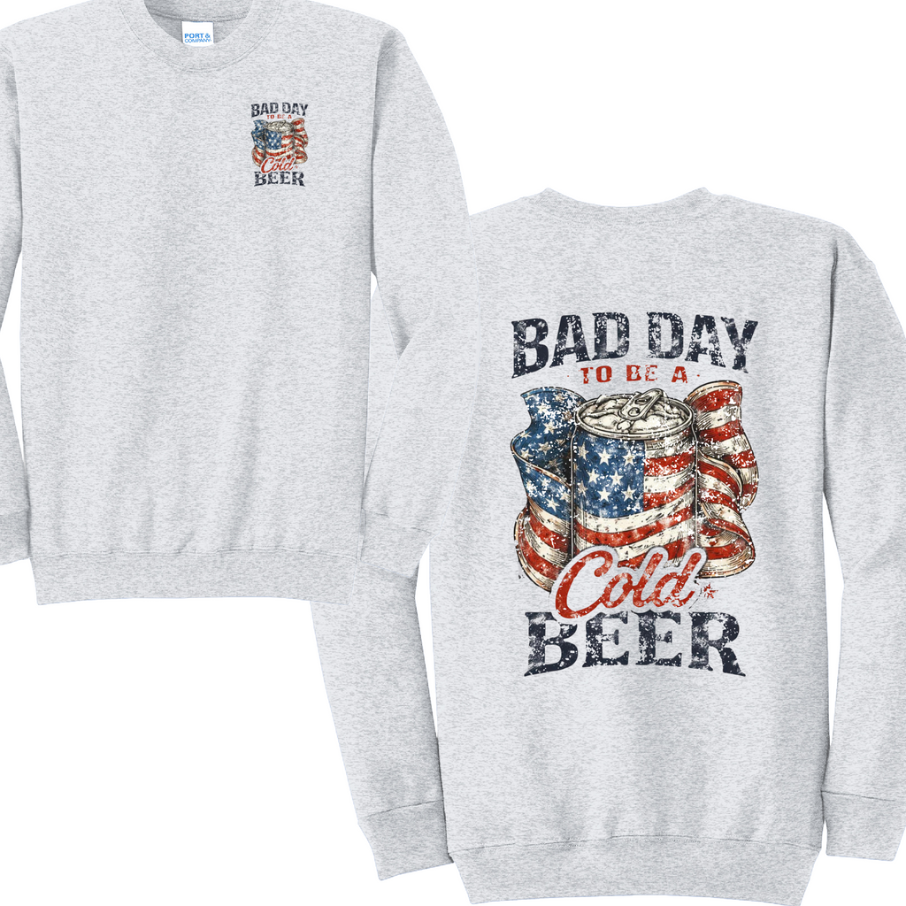 BAD DAY BEER - Port & Co™ Core Fleece Pullover CREW Sweatshirt