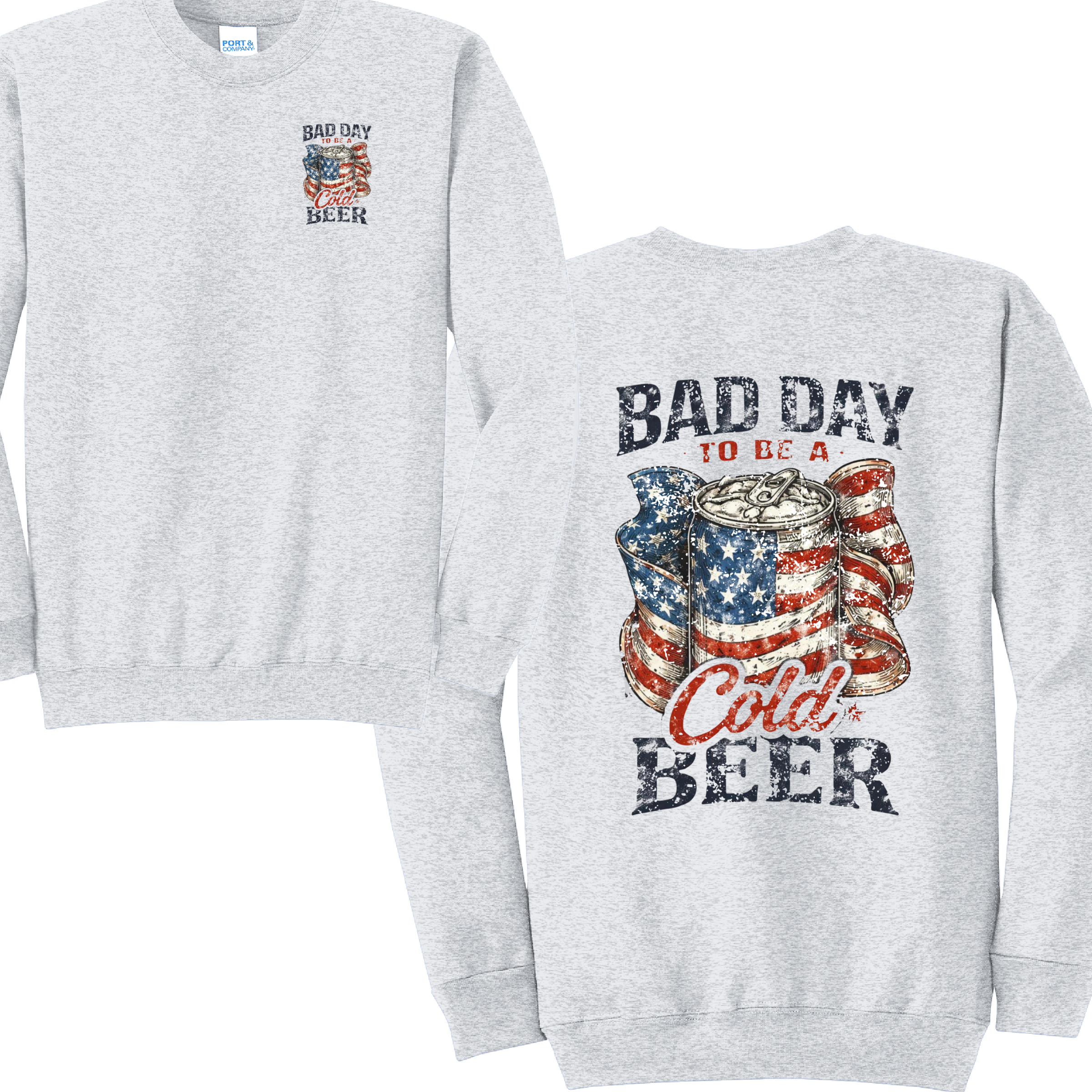 BAD DAY BEER - Port & Co™ Core Fleece Pullover CREW Sweatshirt