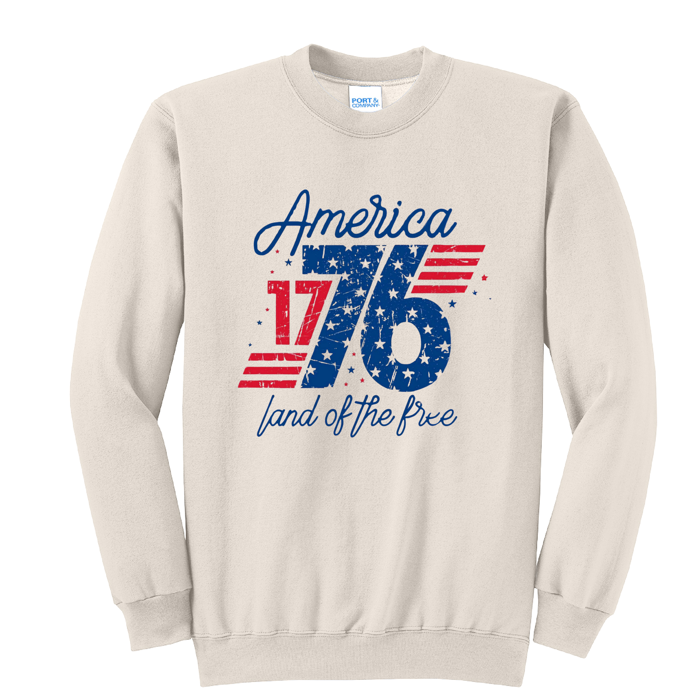 AMERICA 1776- Port & Co™ Core Fleece Pullover CREW Sweatshirt
