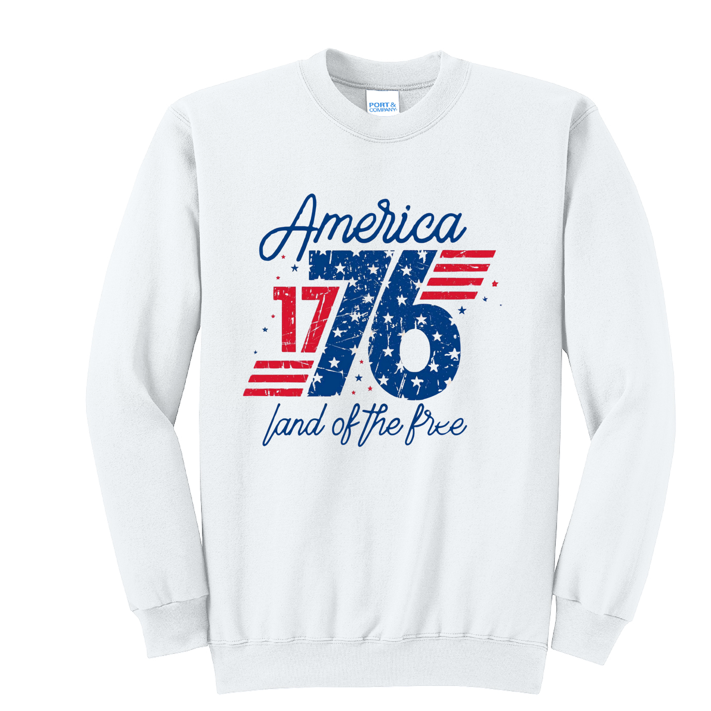 AMERICA 1776- Port & Co™ Core Fleece Pullover CREW Sweatshirt