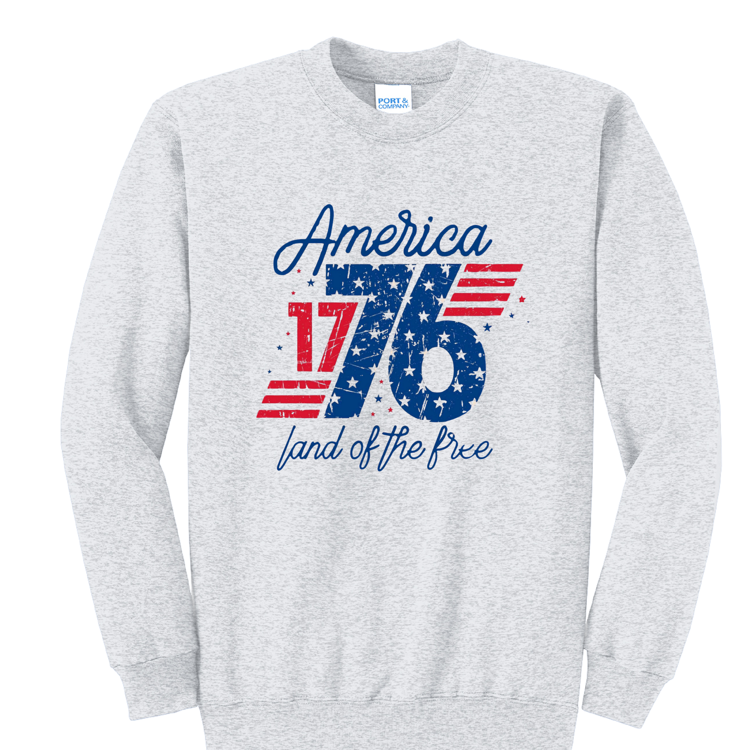 AMERICA 1776- Port & Co™ Core Fleece Pullover CREW Sweatshirt