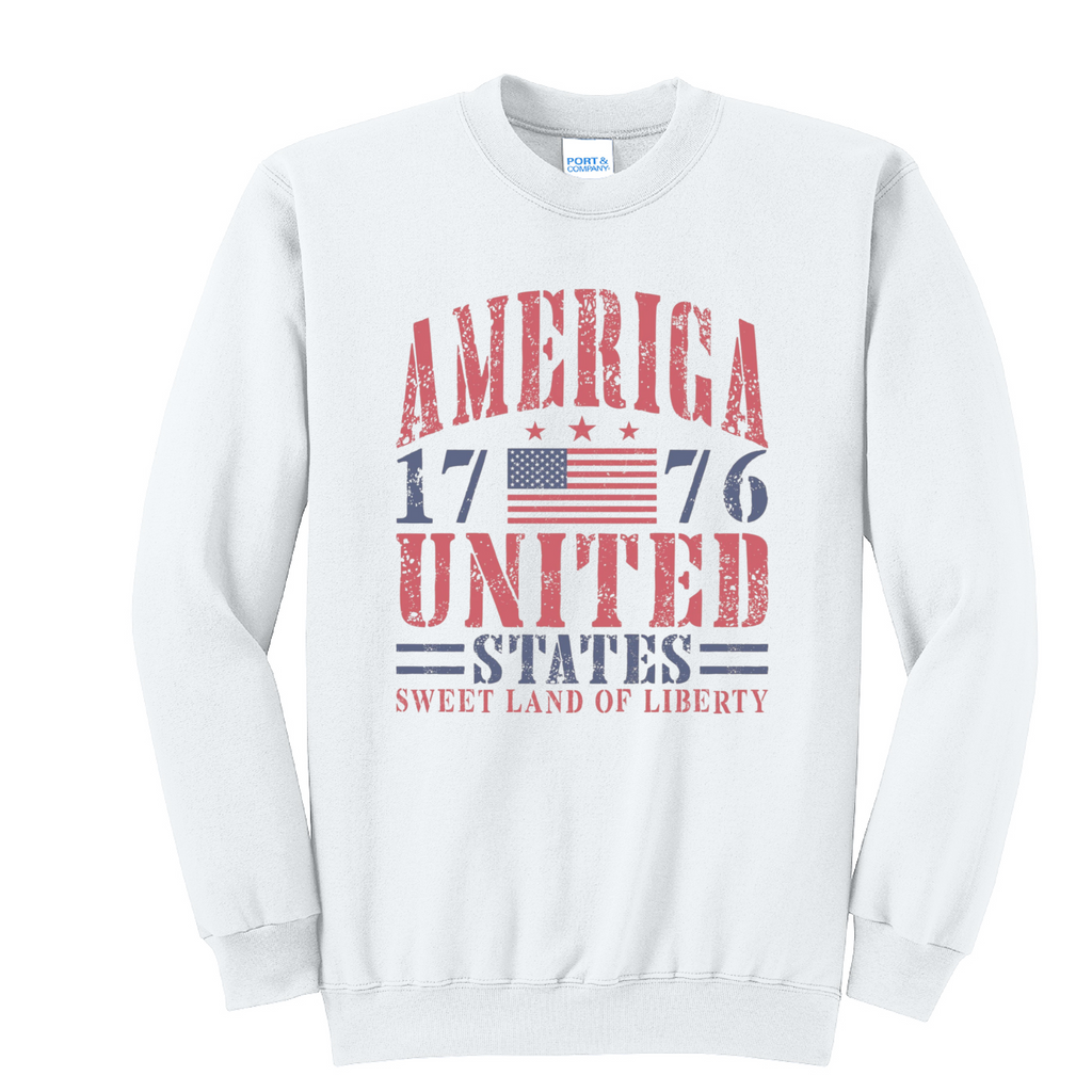 AMERICA UNITED- Port & Co™ Core Fleece Pullover CREW Sweatshirt