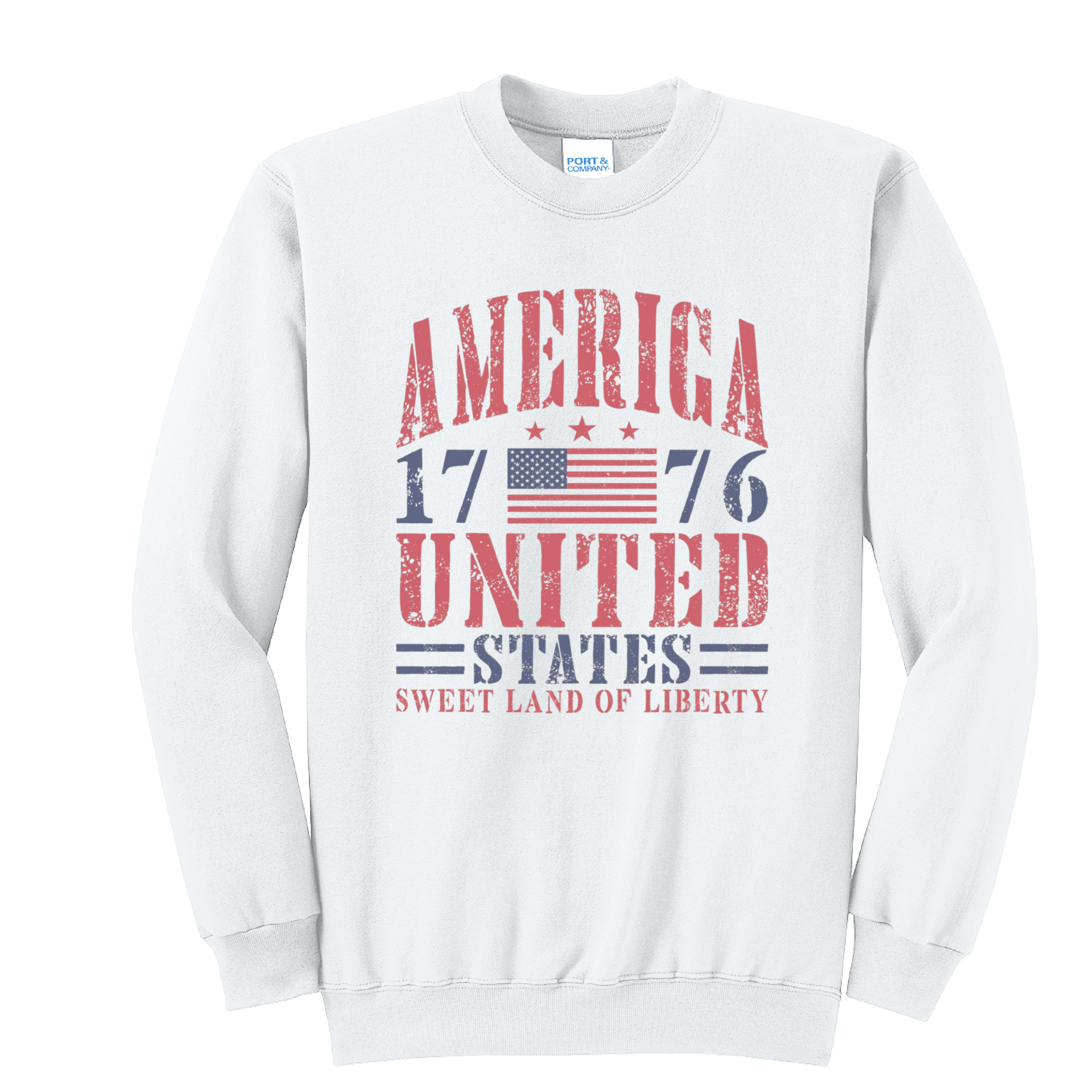 AMERICA UNITED- Port & Co™ Core Fleece Pullover CREW Sweatshirt