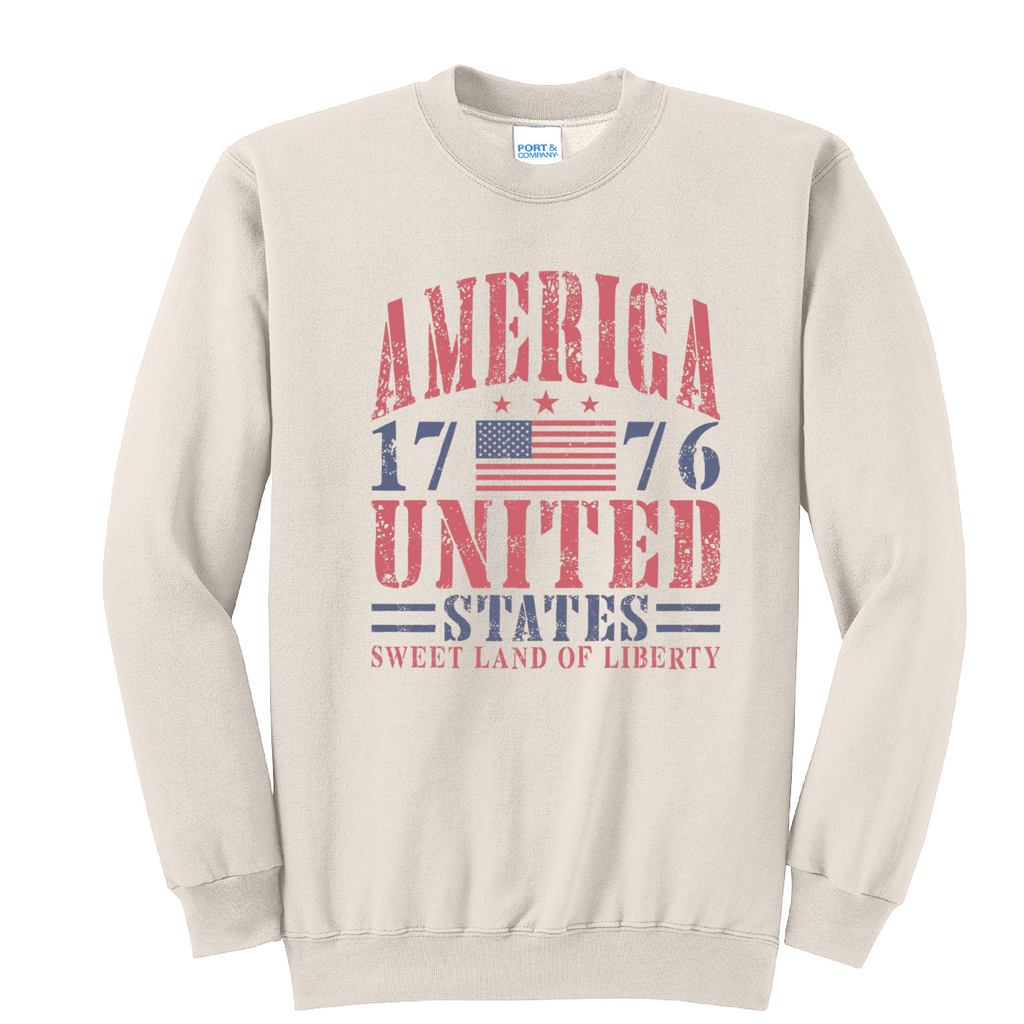 AMERICA UNITED- Port & Co™ Core Fleece Pullover CREW Sweatshirt