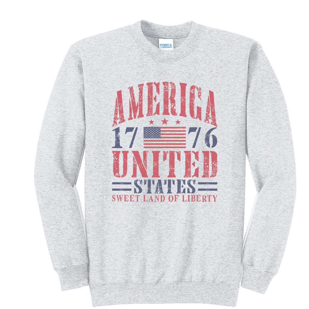 AMERICA UNITED- Port & Co™ Core Fleece Pullover CREW Sweatshirt