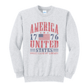 AMERICA UNITED- Port & Co™ Core Fleece Pullover CREW Sweatshirt