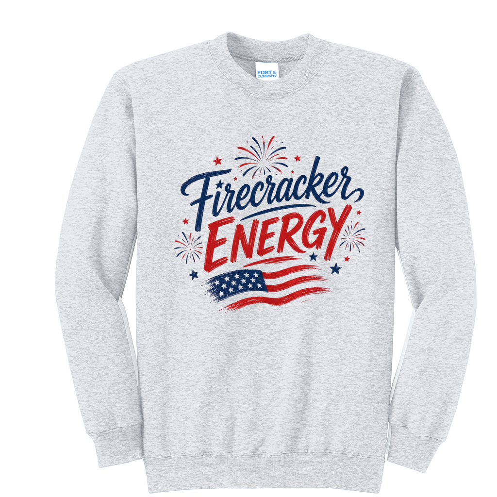 FIRECRACKER- Port & Co™ Core Fleece Pullover CREW Sweatshirt