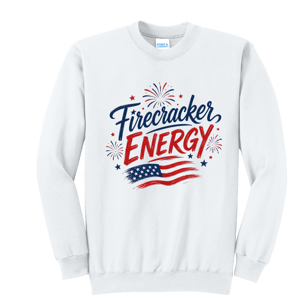 FIRECRACKER- Port & Co™ Core Fleece Pullover CREW Sweatshirt