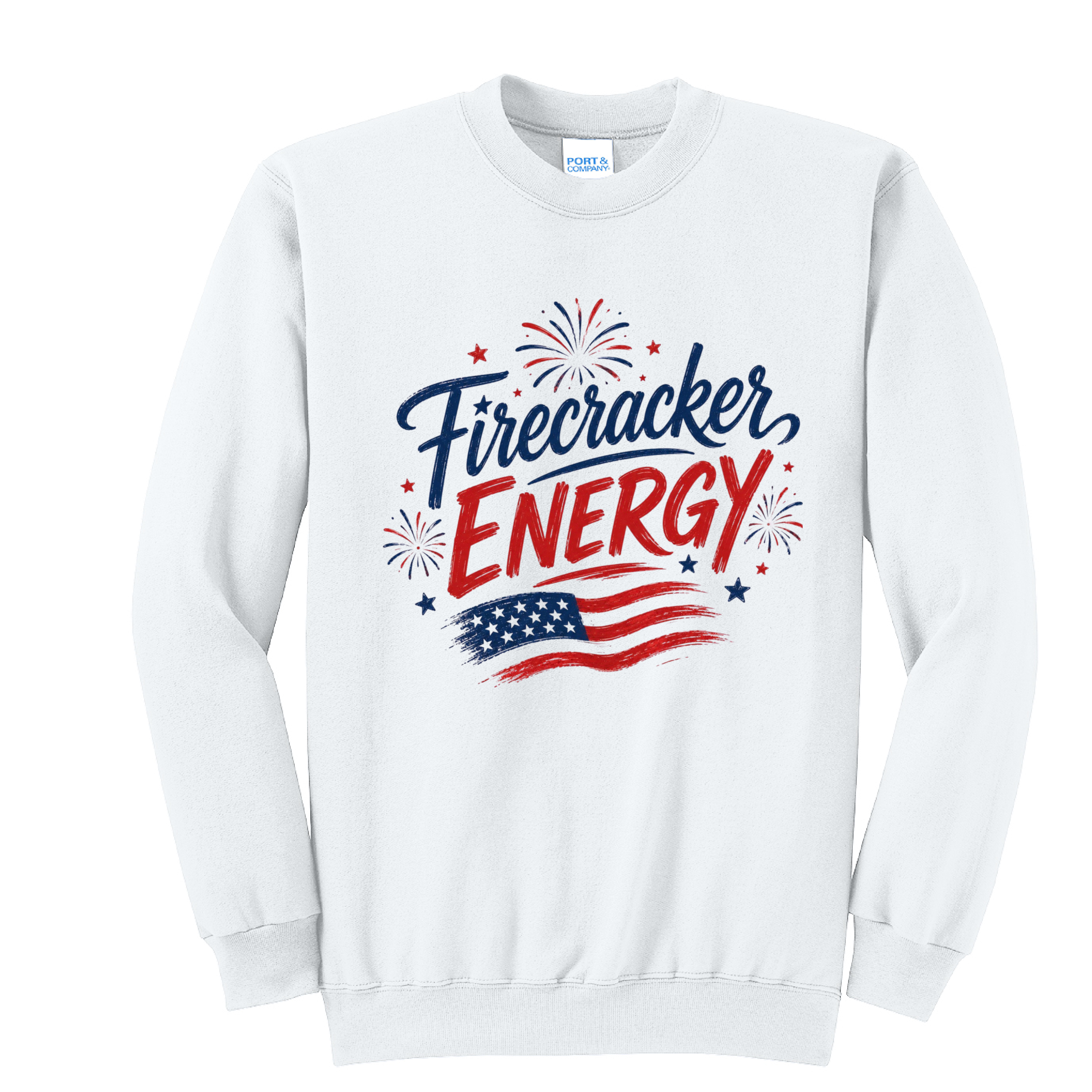FIRECRACKER- Port & Co™ Core Fleece Pullover CREW Sweatshirt