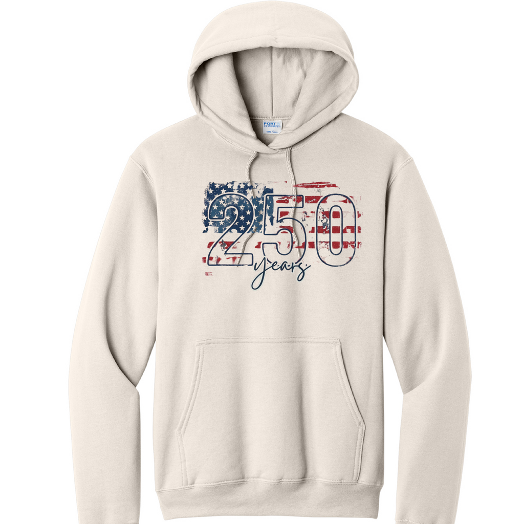 250 DISTRESSED- Port & Co™ Core Fleece Pullover HOODED Sweatshirt
