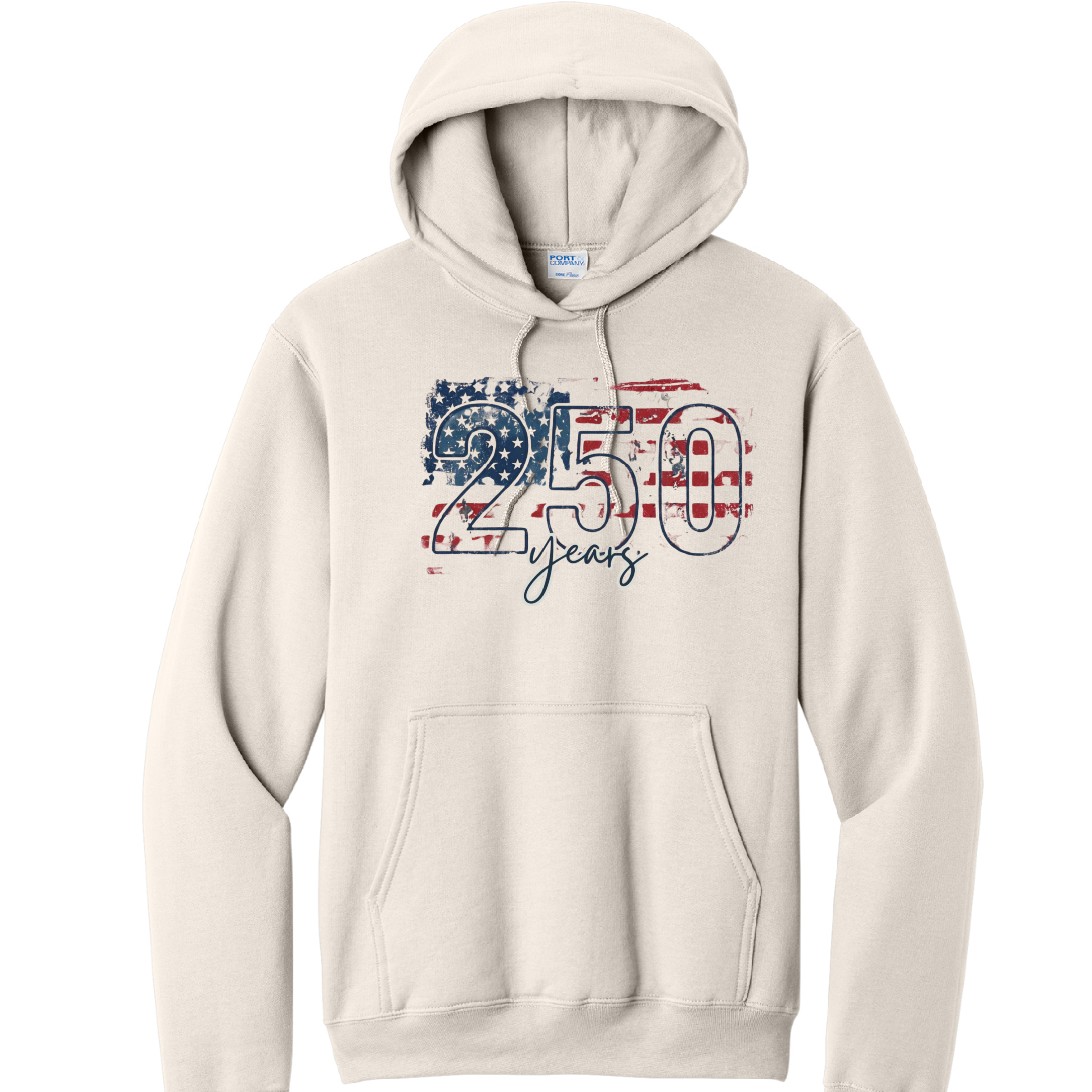 250 DISTRESSED- Port & Co™ Core Fleece Pullover HOODED Sweatshirt