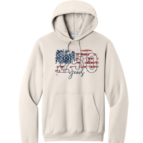 250 DISTRESSED- Port & Co™ Core Fleece Pullover HOODED Sweatshirt