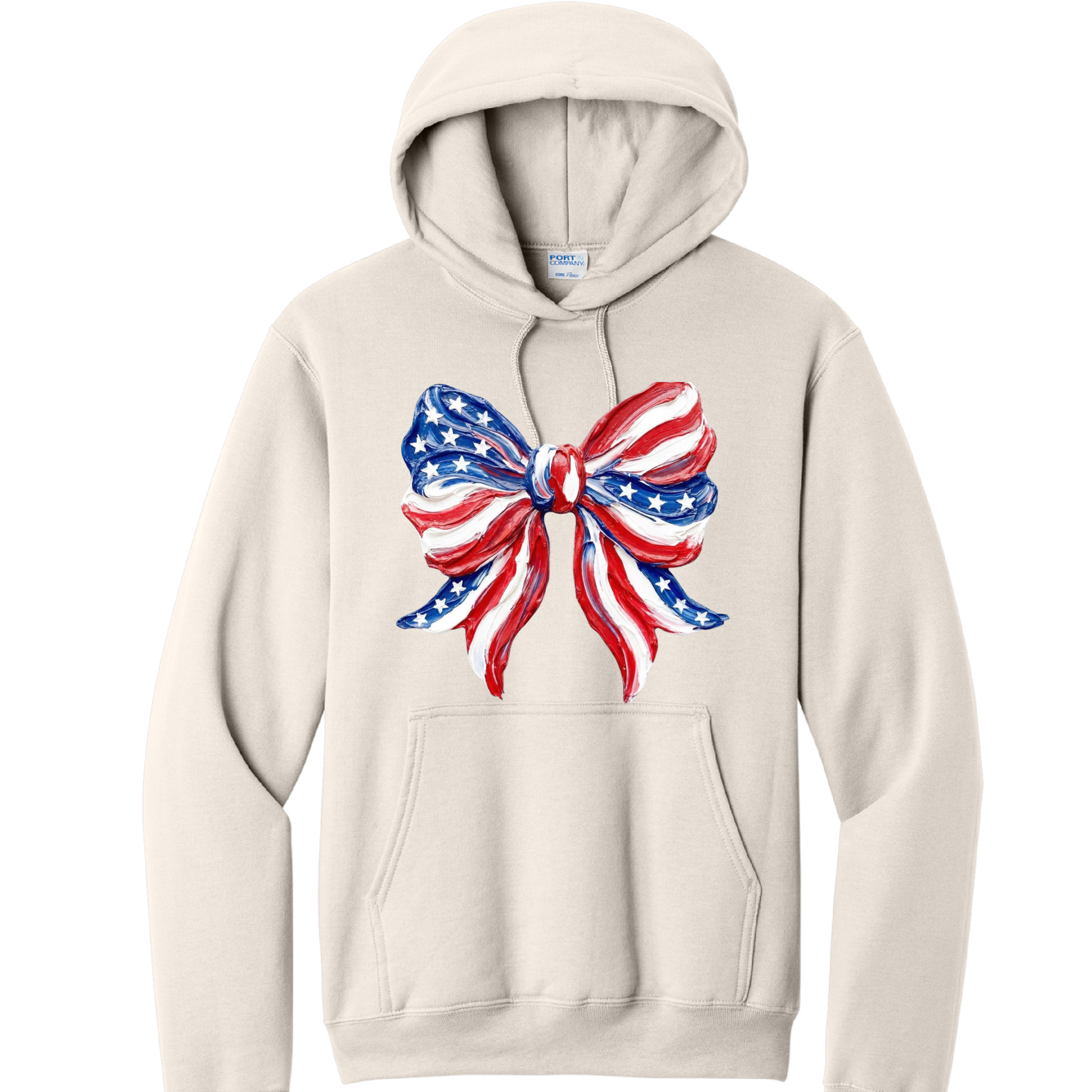 BOW FLAG- Port & Co™ Core Fleece Pullover HOODED Sweatshirt