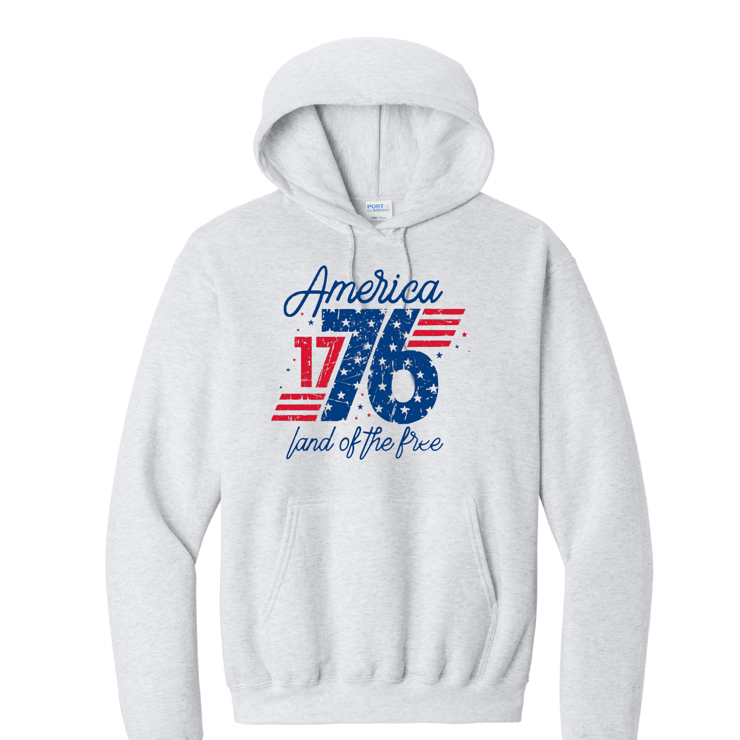 AMERICA 1776- Port & Co™ Core Fleece Pullover HOODED Sweatshirt
