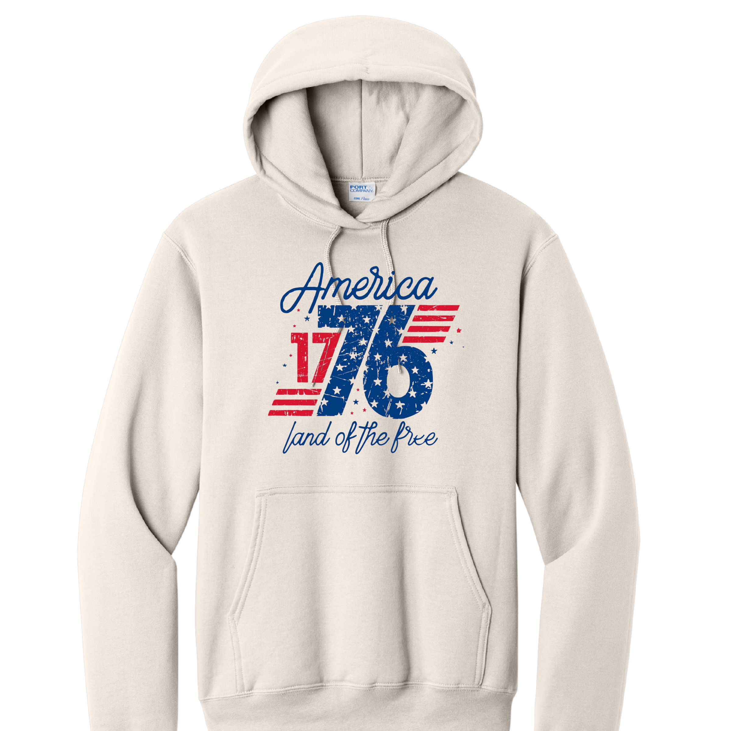 AMERICA 1776- Port & Co™ Core Fleece Pullover HOODED Sweatshirt