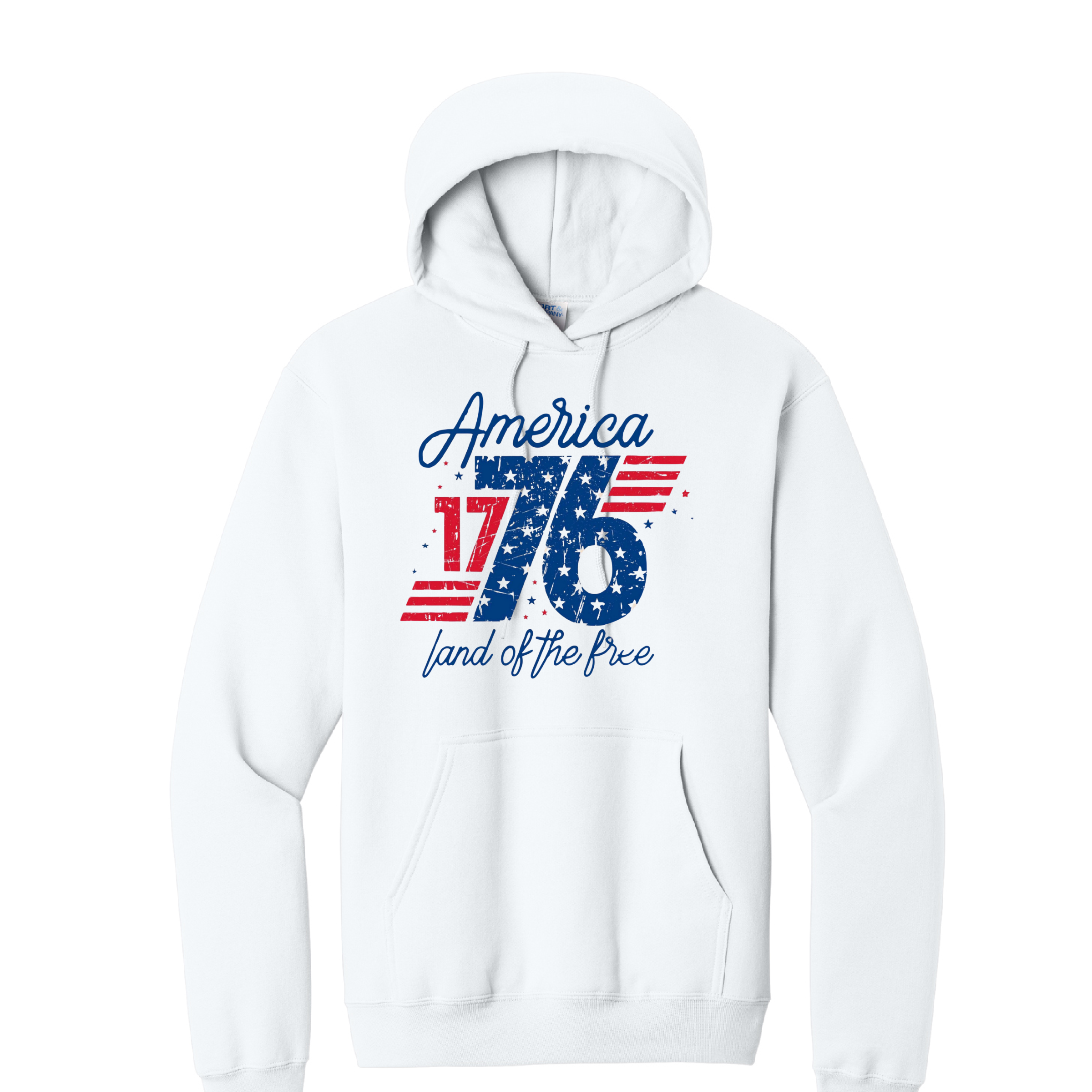 AMERICA 1776- Port & Co™ Core Fleece Pullover HOODED Sweatshirt