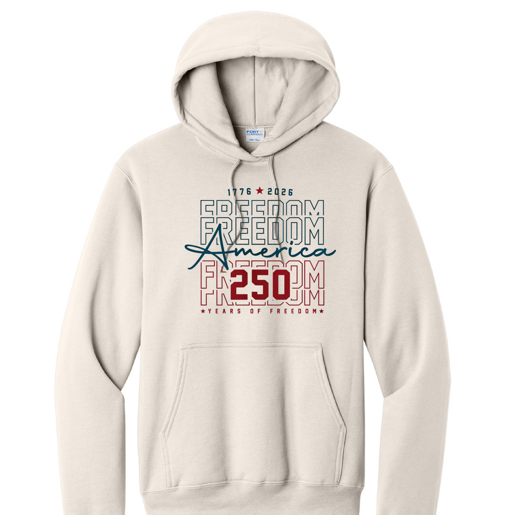 FREEDOM STACKED- Port & Co™ Core Fleece Pullover HOODED Sweatshirt
