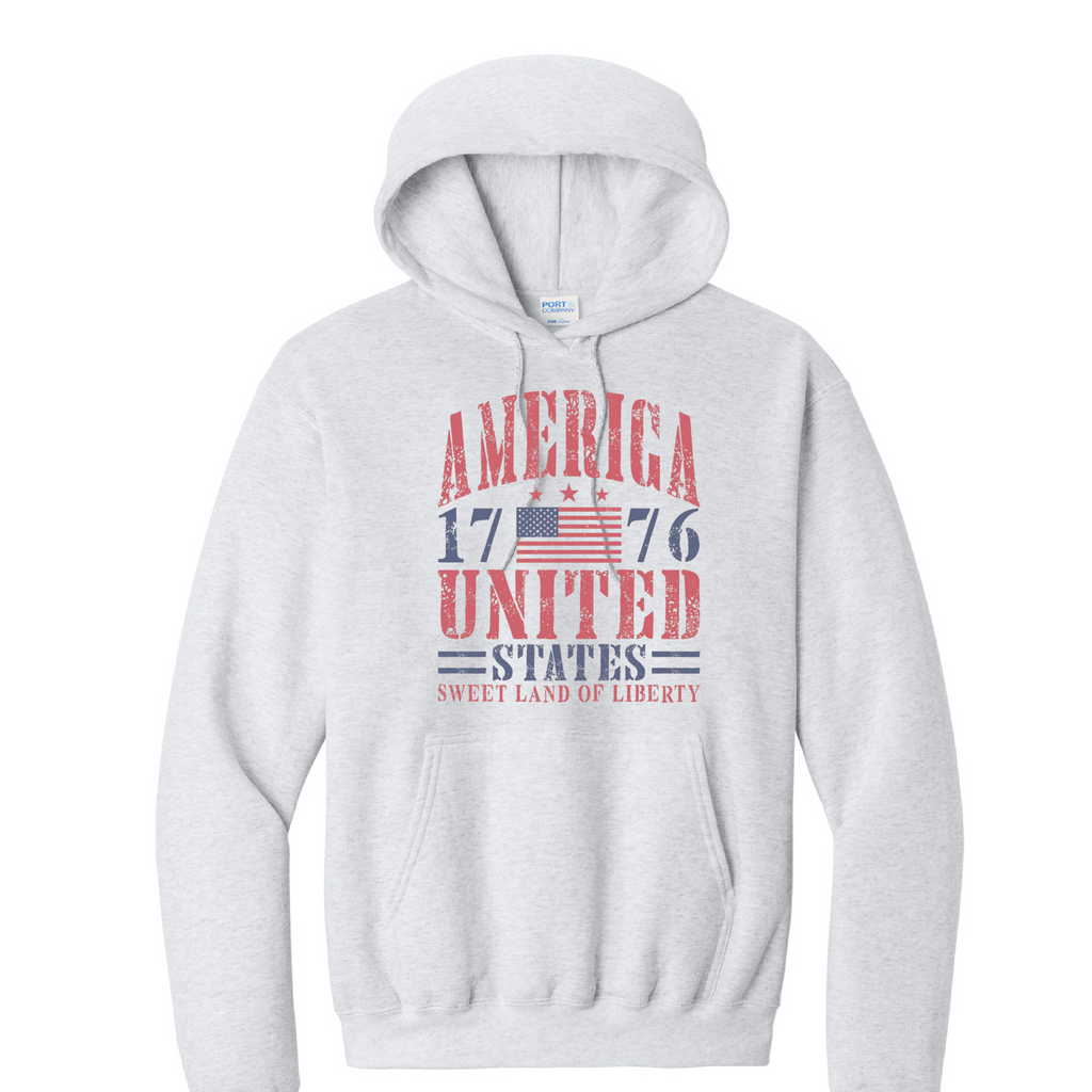AMERICA UNITED- Port & Co™ Core Fleece Pullover HOODED Sweatshirt =