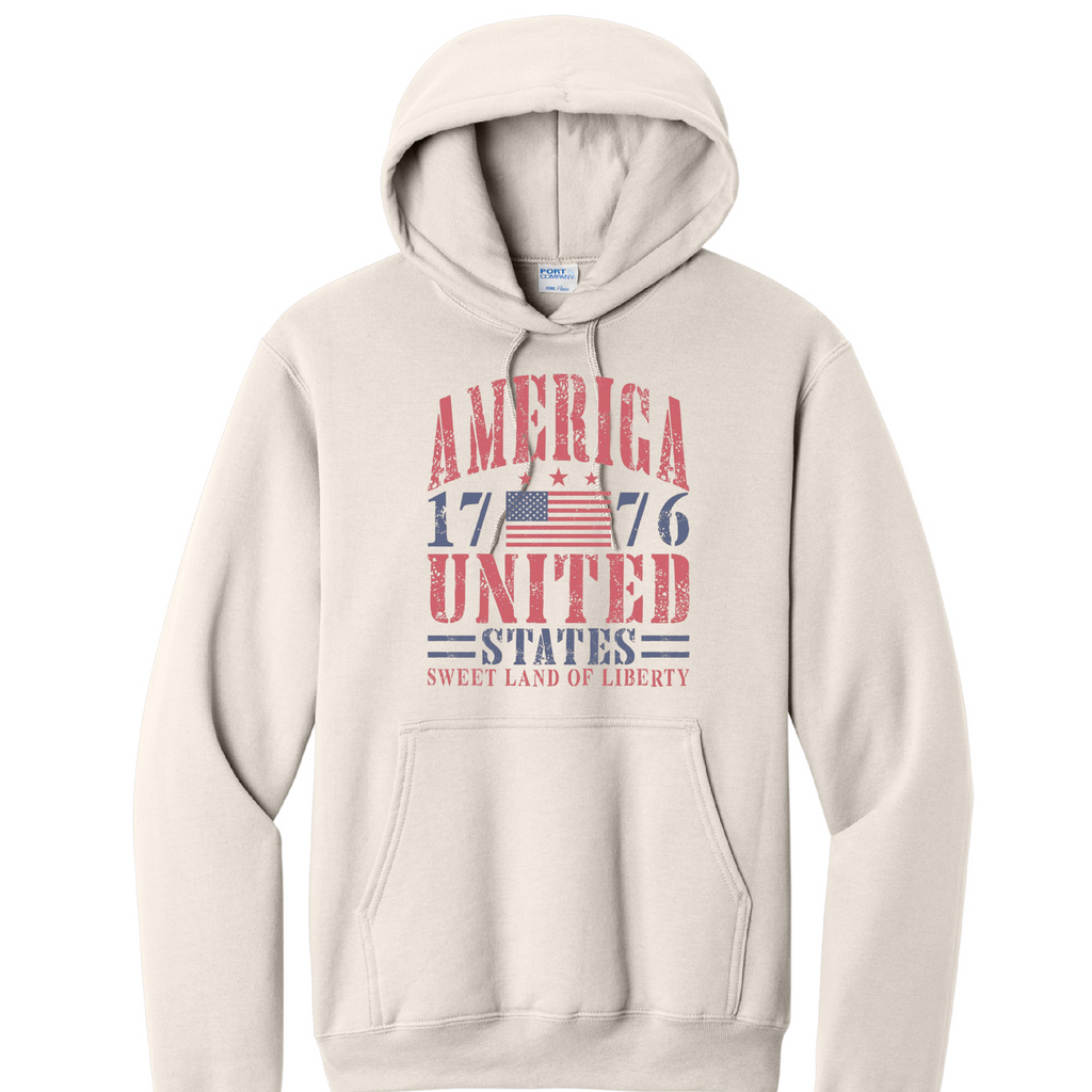 AMERICA UNITED- Port & Co™ Core Fleece Pullover HOODED Sweatshirt =