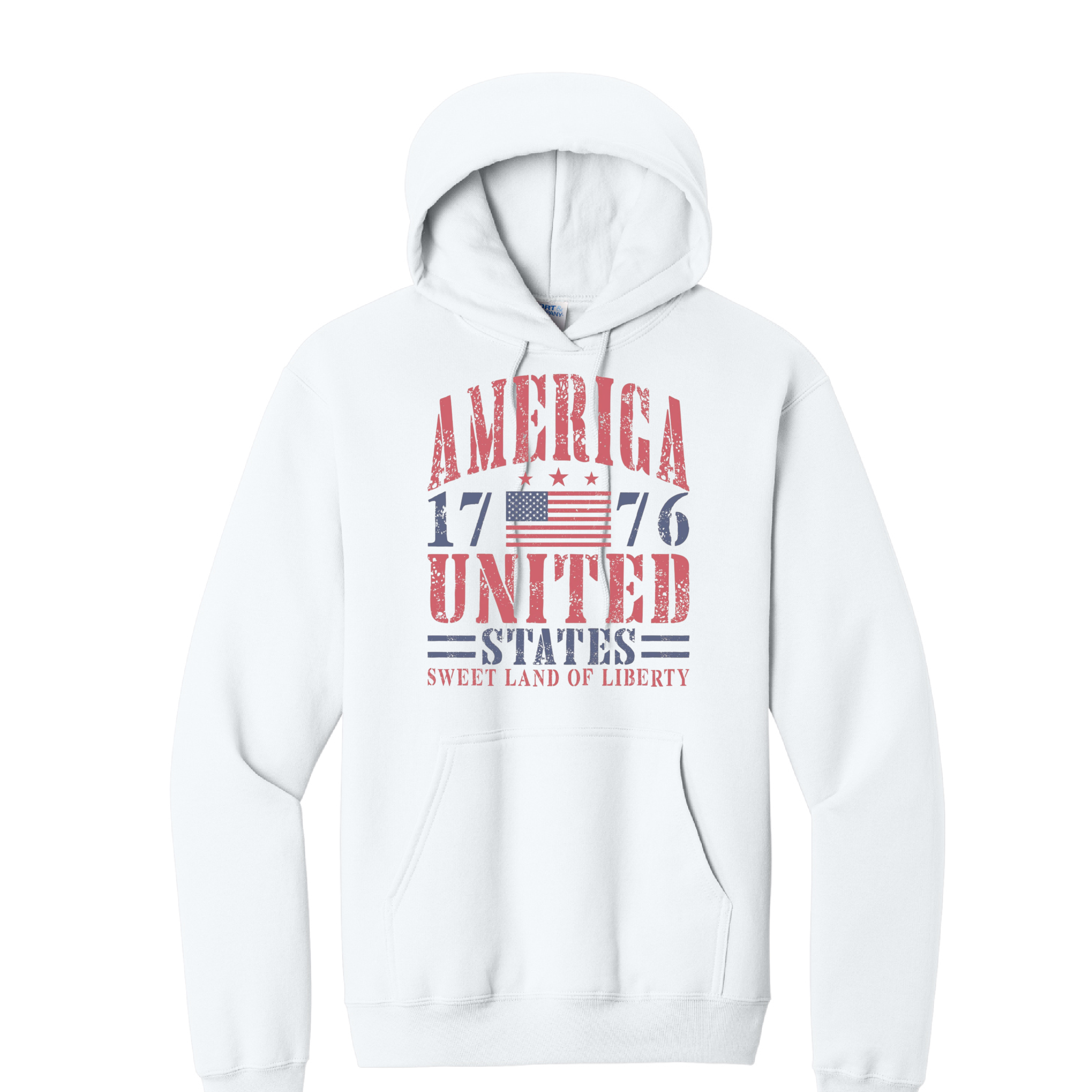 AMERICA UNITED- Port & Co™ Core Fleece Pullover HOODED Sweatshirt =