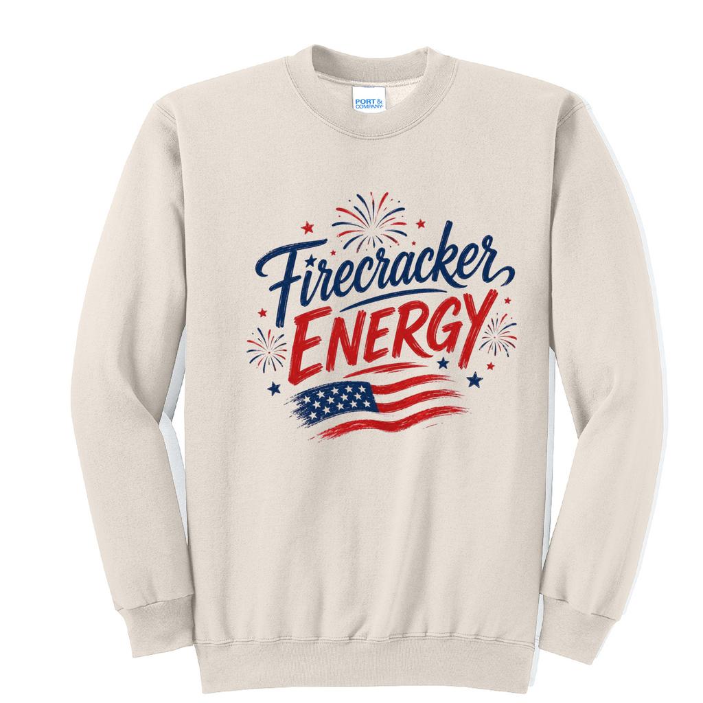 FIRECRACKER- Port & Co™ Core Fleece Pullover CREW Sweatshirt